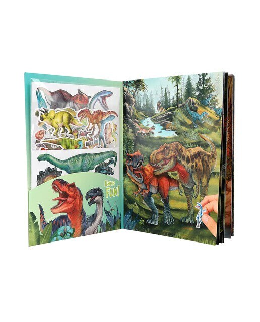 Livro de autocolantes em relevo Dino World 3