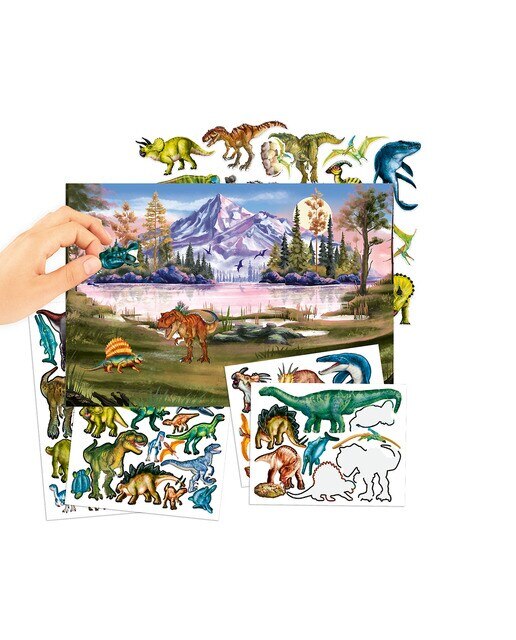 Livro de autocolantes em relevo Dino World 4
