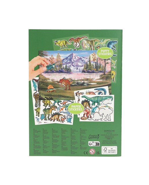 Livro de autocolantes em relevo Dino World 5
