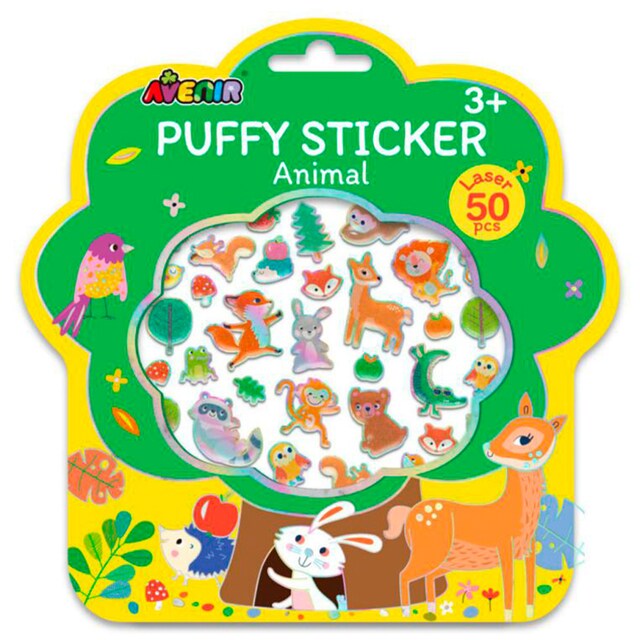 Imagen 0 de Pegatinas Acolchadas Animales 3D Avenir Multicolor