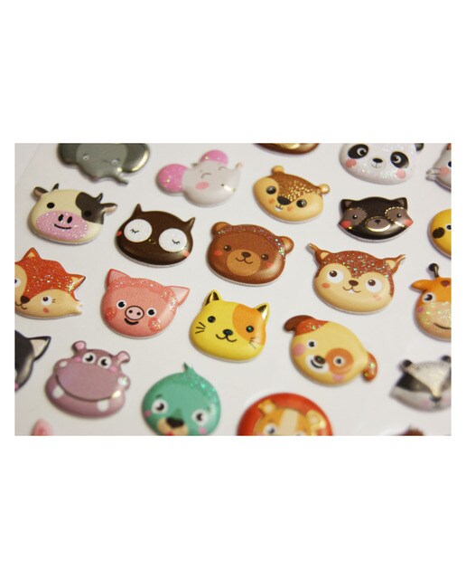 Autocolantes tweeny foamy caras de animais glitter Global Gift multicolor Multicolor-1