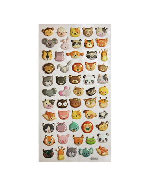 Autocolantes tweeny foamy caras de animais glitter Global Gift multicolor Multicolor-3
