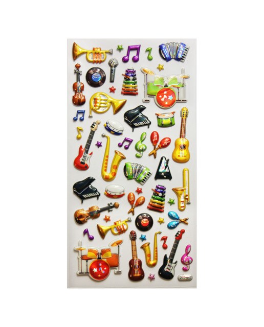 Autocolantes tweeny foamy instrumentos musicais glitter Global Gift multicolor Multicolor-3
