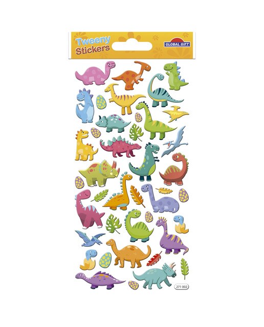 Autocolantes tweeny foamy dinossauros brilho Global Gift multicolor Multicolor-2