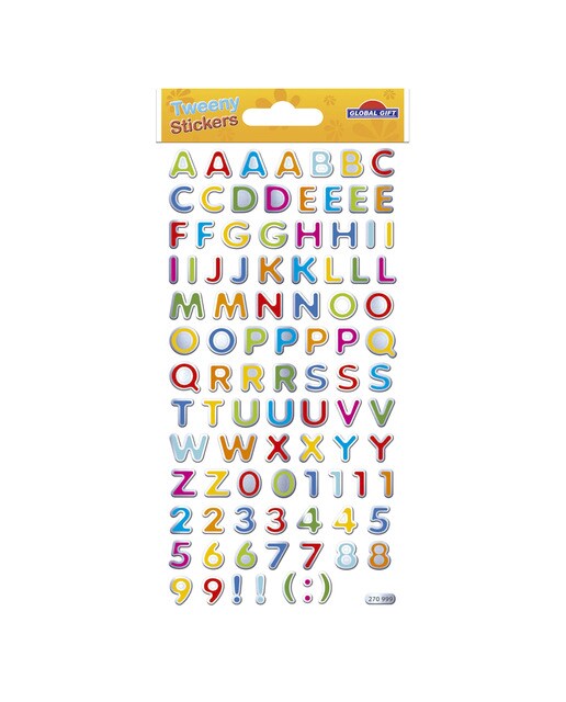 Autocolantes tweeny foamy letras e números cores brilho Global Gift multicolor Multicolor-2