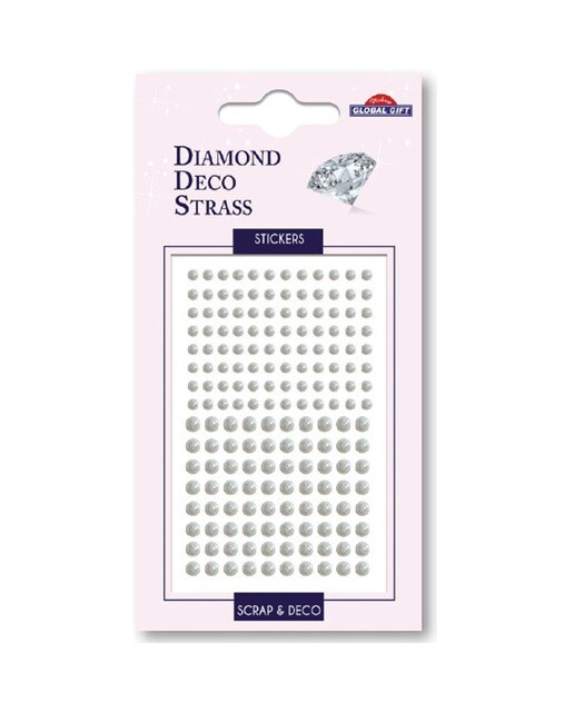 Autocolantes diamond deco strass mini pérolas brancas Global Gift multicolor Multicolor-1