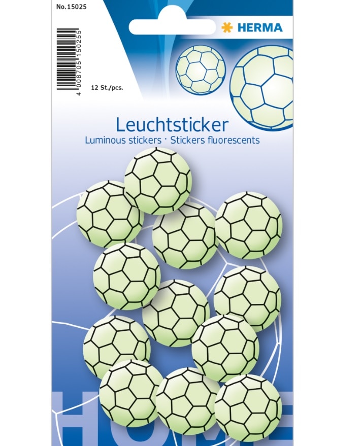 Imagem 0 de Autocolantes que brilham no escuro futebol mini Herma azul