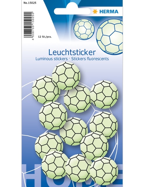 Imagen 0 de Pegatinas brillo en la oscuridad soccer mini Herma azul