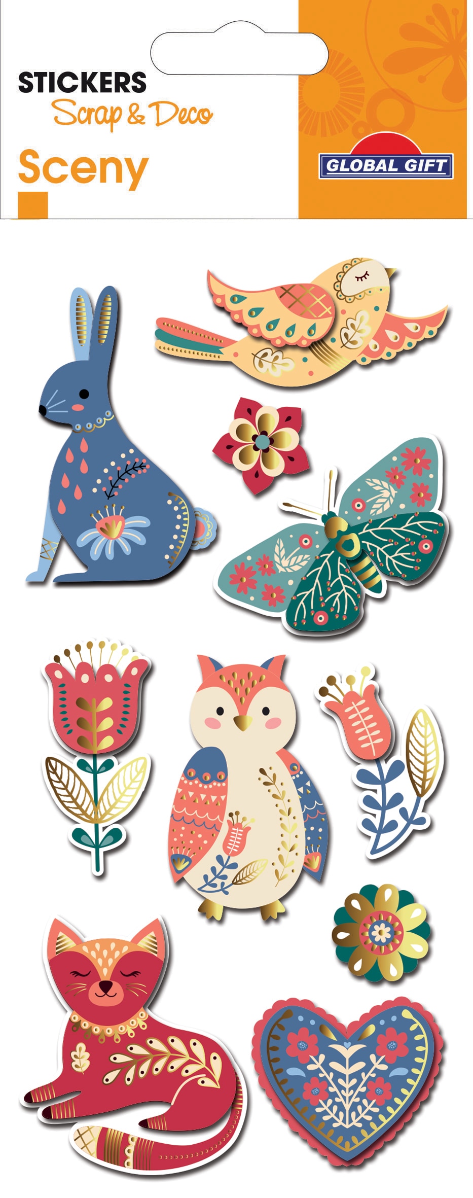 Imagem 0 de Autocolantes Sceny Scrap & Deco Animais Global Gift Vermelho