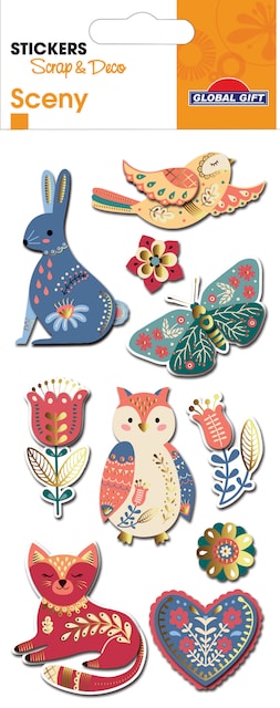 Imagen 0 de Pegatinas sceny scrap & deco animales Global Gift rojo