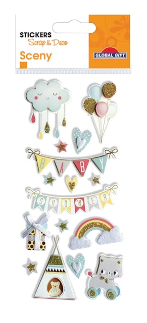 Imagem 0 de Autocolantes sceny scrap & deco baby relevo Global Gift água-marinha