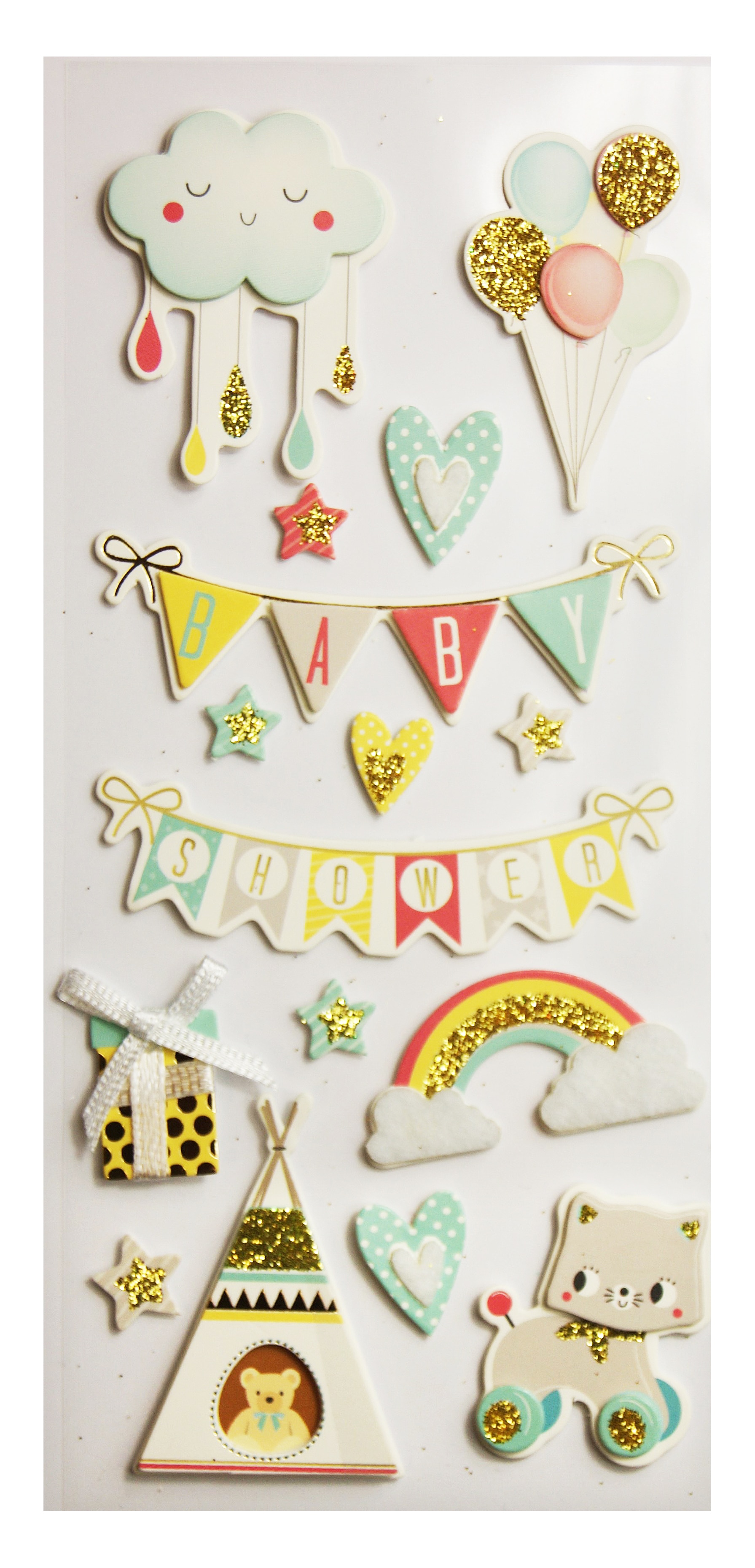 Pegatinas sceny scrap & deco baby relieve Global Gift aguamarina Aguamarina-2