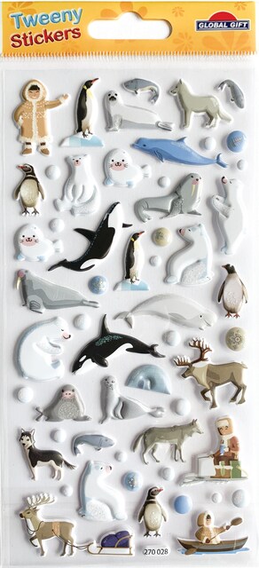 Imagem 0 de Autocolantes Tweeny Foamy esquimós e animais brilhantes Global Gift branco