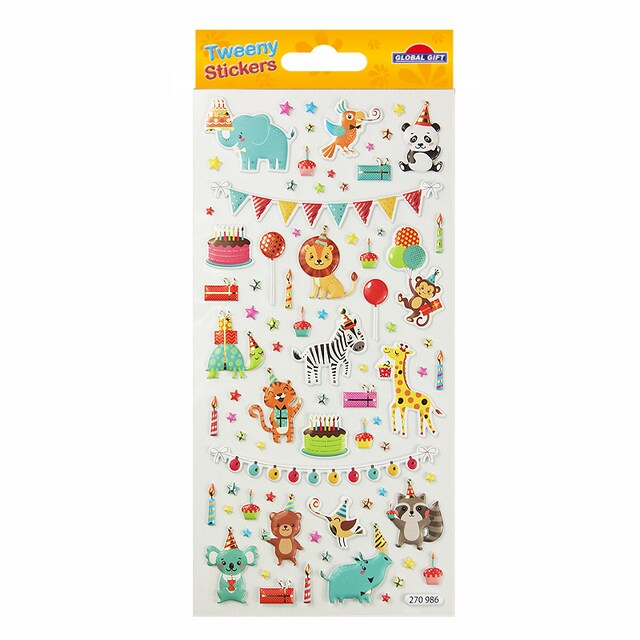 Imagem 0 de Autocolantes Tweeny Foamy Aniversário Animais Global Gift Laranja