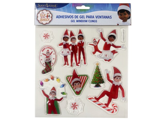 Imagem 0 de Autocolantes de gel para janelas Elf on the Shelf CyP Brands vermelho multicolorido espanhol