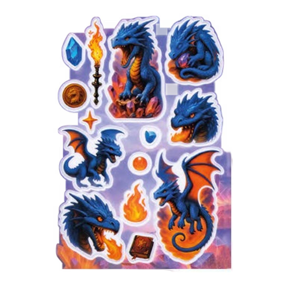 Imagen 0 de Pegatinas Magic dragones fantásticos puffy Herma azul