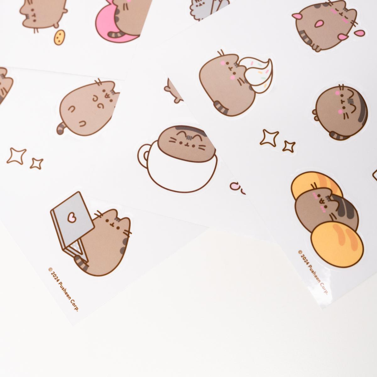 Pegatinas reutilizables Pusheen moments Erik beige Beige / Rosa-4