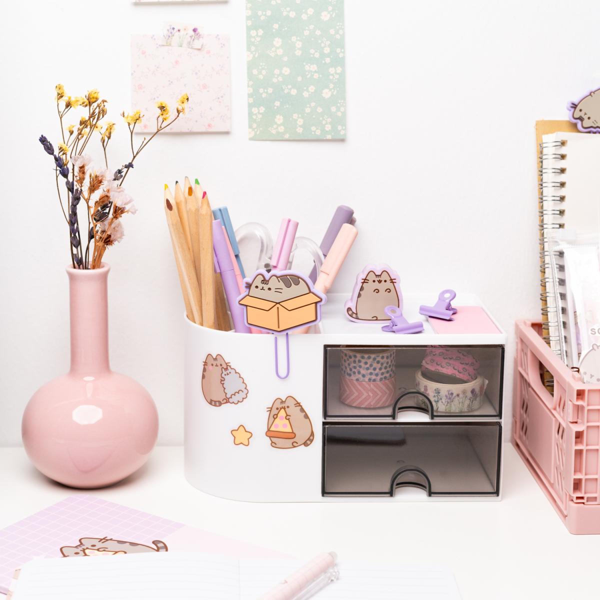 Pegatinas reutilizables Pusheen moments Erik beige Beige / Rosa-6