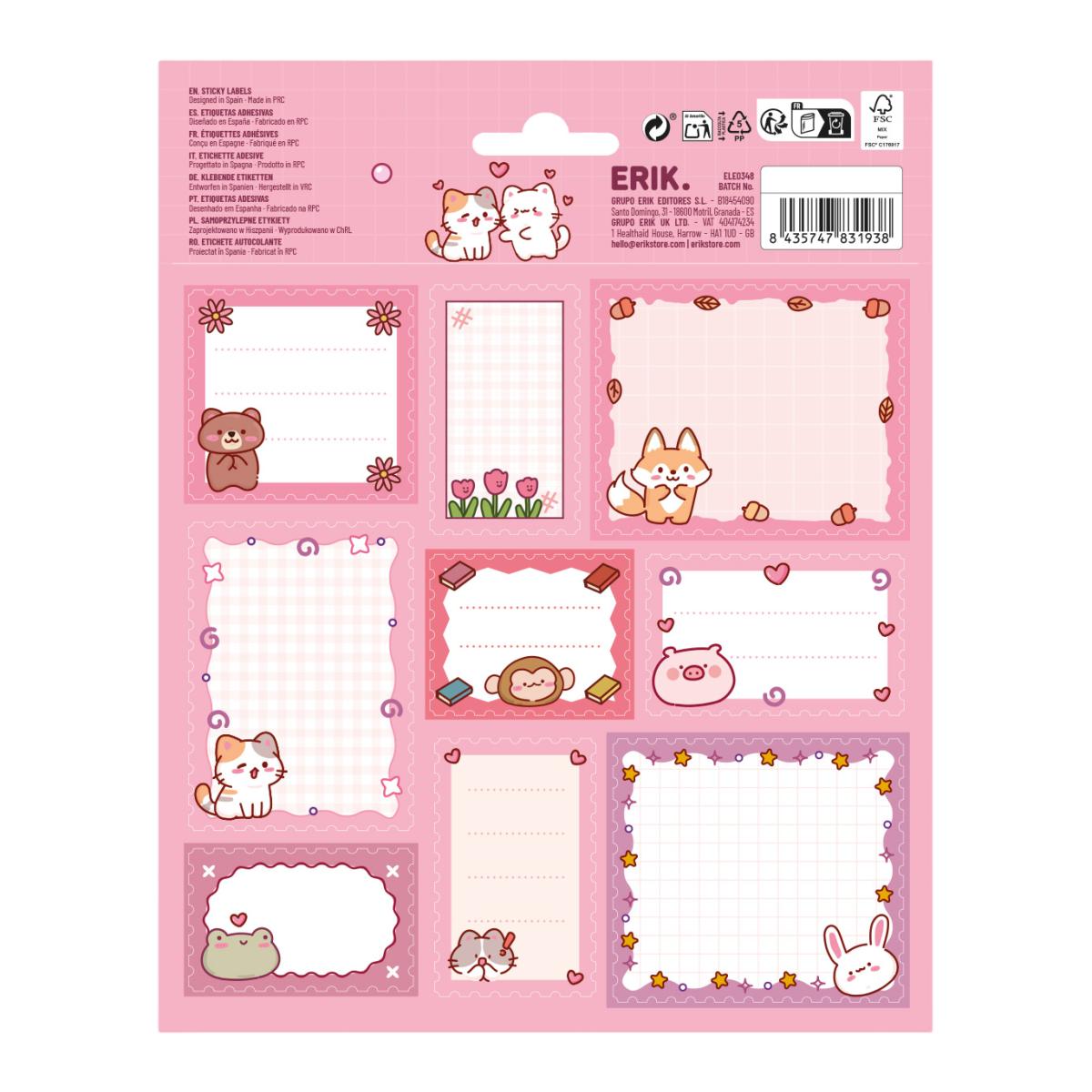 Etiquetas Autocolantes Kawaii Erik - Castanho Castanho / Laranja-2