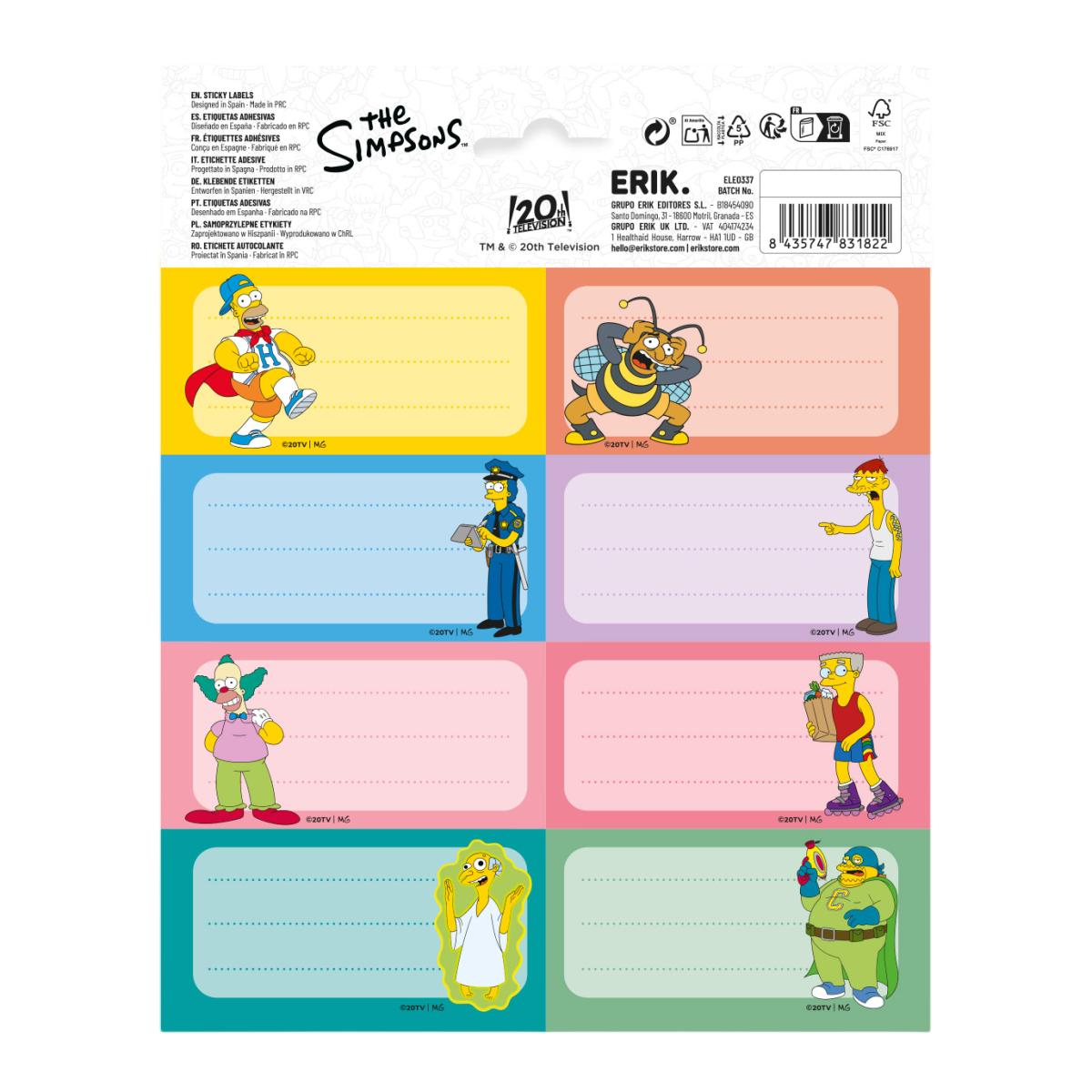 Etiquetas Autocolantes The Simpsons Erik - Branco Branco/Amarelo-2