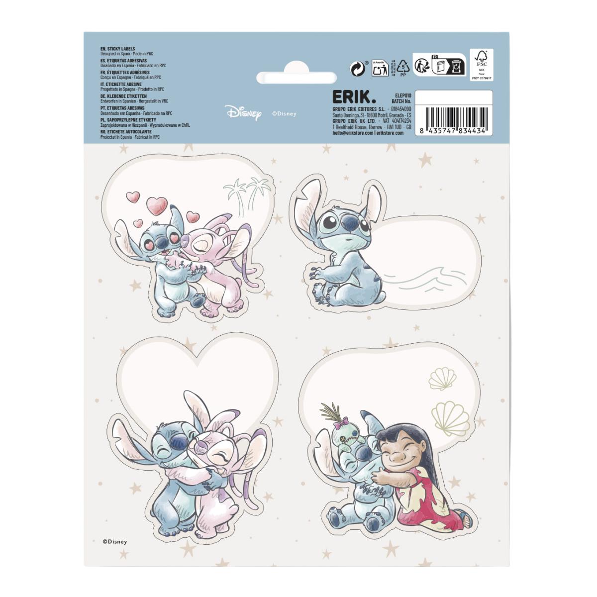 Etiquetas Autocolantes Premium Disney Stitch Erik -Azul Azul / Rosa-2
