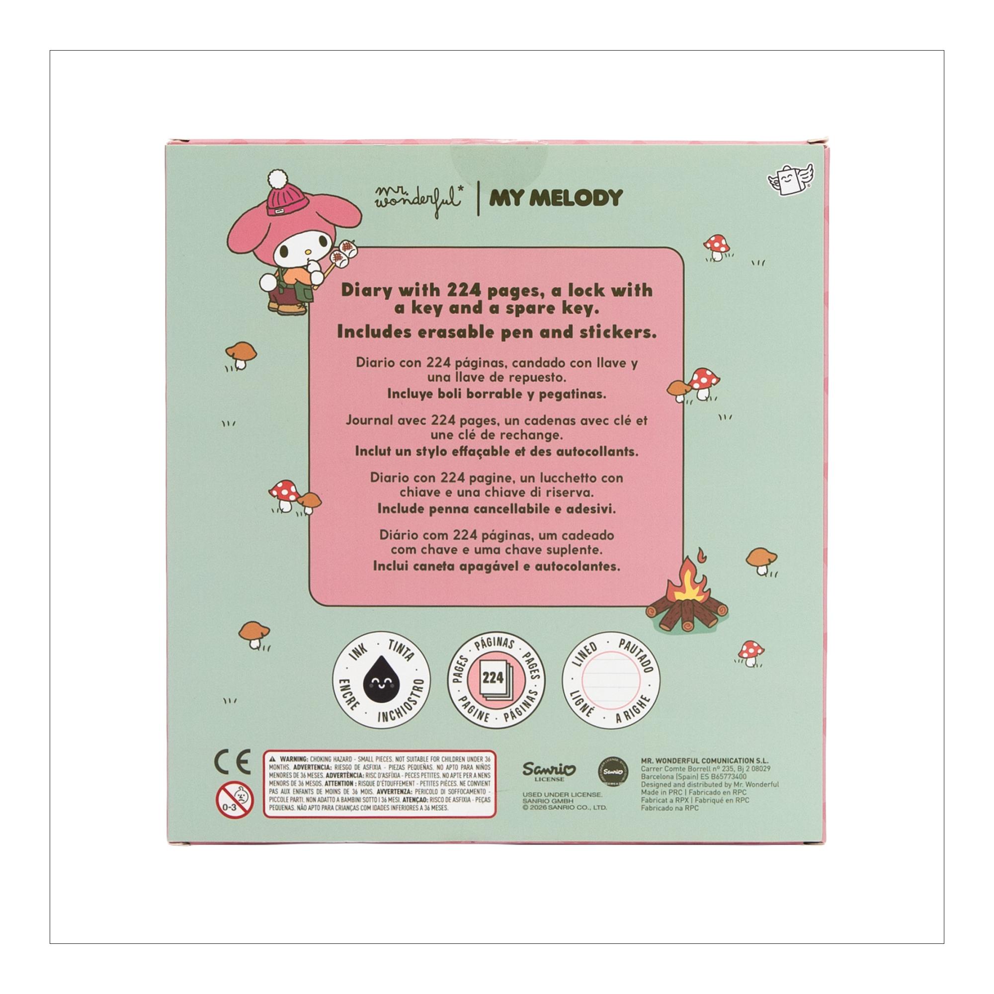 Imagen 3 de Diario y boligrafo Mr.Wonderful My Melody "Shhh... It'a a secret" Multicolor