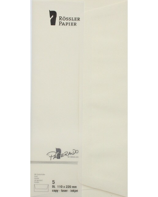 Envelope DL americano com interior forrado Rossler creme 1