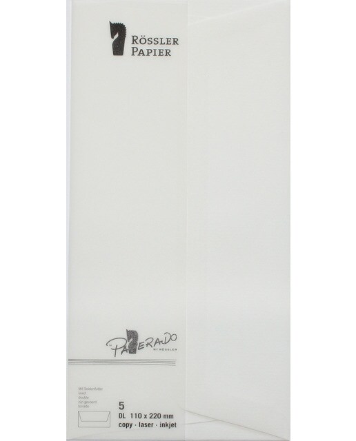 Envelope DL americano com interior forrado Rossler branco 1