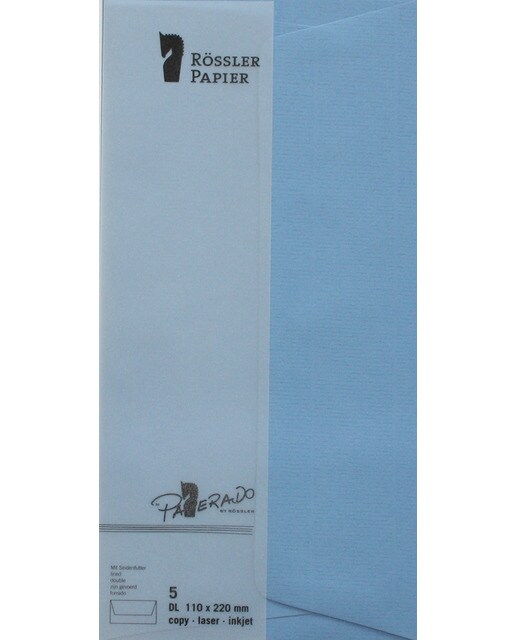 Envelope DL americano com interior forrado Rossler azul 1