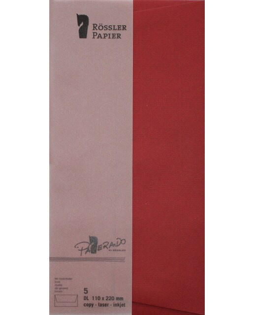 Envelope DL americano com interior forrado Rossler grená 1