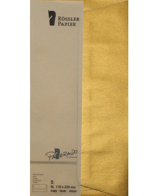 Envelope DL americano Rossler dourado 1