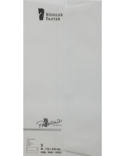 Envelope DL americano com interior forrado Rossler cinzento 1
