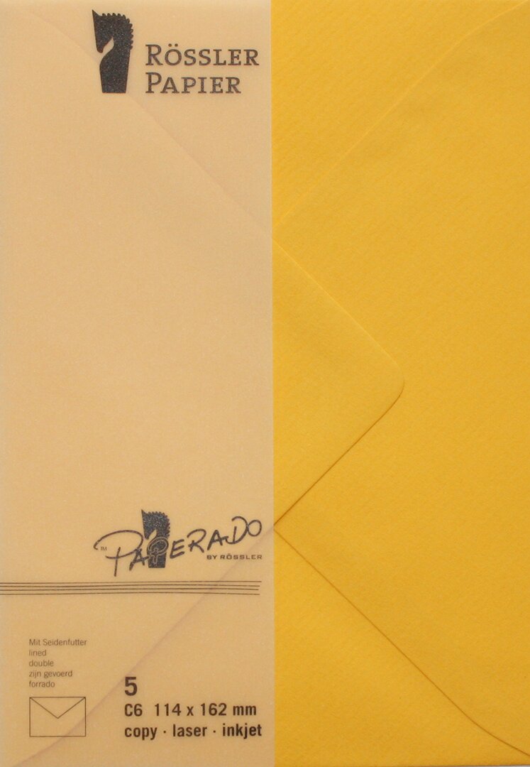 Envelope C6 com interior forrado Rossler gema 1