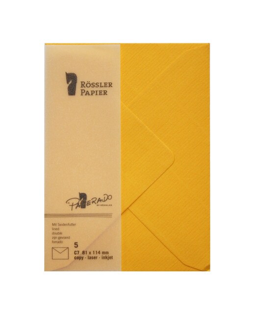 Pack 5 unids. Envelope C7 com interior forrado gema Rossler 1