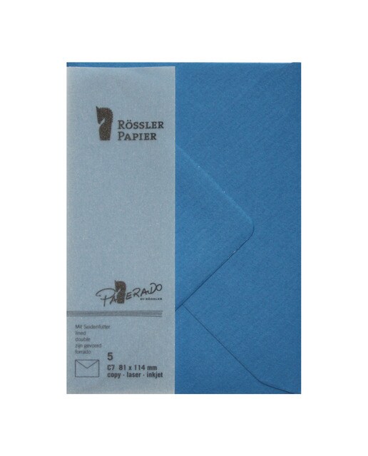 Pack de 5 unid. Envelope C7 com interior forrado azulão Rossler 1