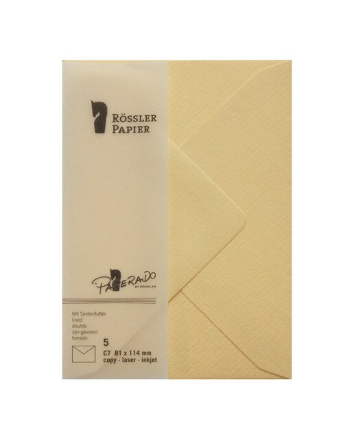 Pack 5 unids. Envelope C7 com interior forrado melão Rossler 1