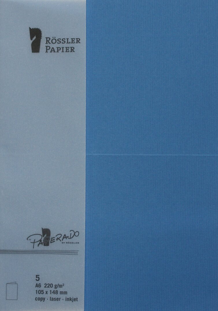 Imagem 0 de Pack 5 unids. Cartão Duplo A6 cor azulão Rossler