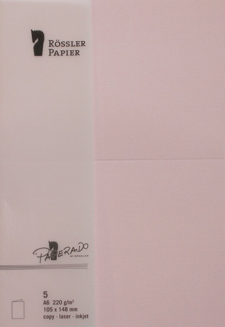 Imagem 0 de Pack 5 unids. Cartão Duplo A6 cor rosa Rossler