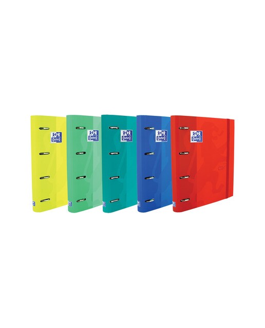 Imagem 0 de Europeanbinder A4+ capa extra dura com lombada de 45 mm e 4 argolas de 35 mm com recarga de quadrículada 5x5 Touch Oxford cores vivas variadas