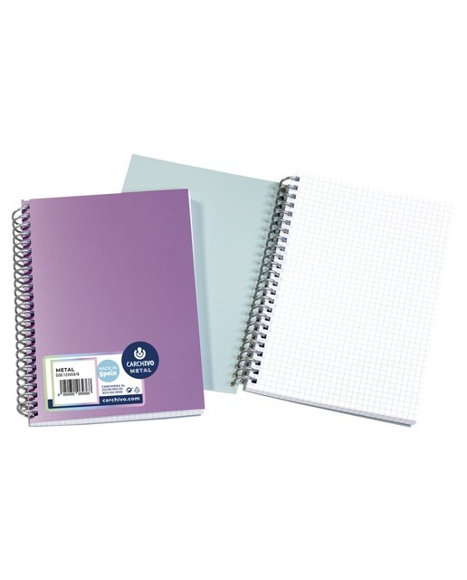 Caderno de 80 Folhas A5 Quadriculado Metal 8