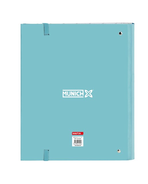 Pasta de 4 argolas 35mm com recarga Munique turquesa Turquesa-2