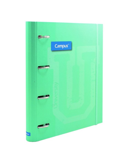 Carpeta ringbook soft 4 anillas con recambio de 100 hojas Campus University turquesa Rosa-1