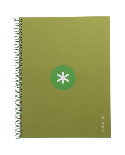 Caderno Espiral A4 quadrícula 5 mm Verde Verde-1