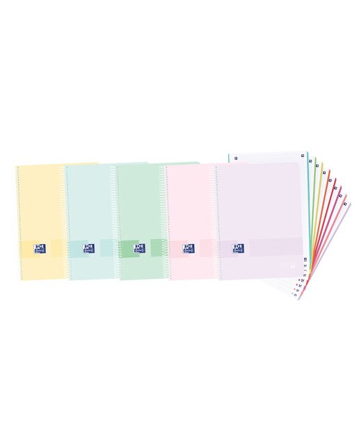 Imagen 0 de Cuaderno Microperforado Europeanbook8 A4+ Tapa de Plástico 5X5 160 Hojas Live&Go Oxford Colores Pastel