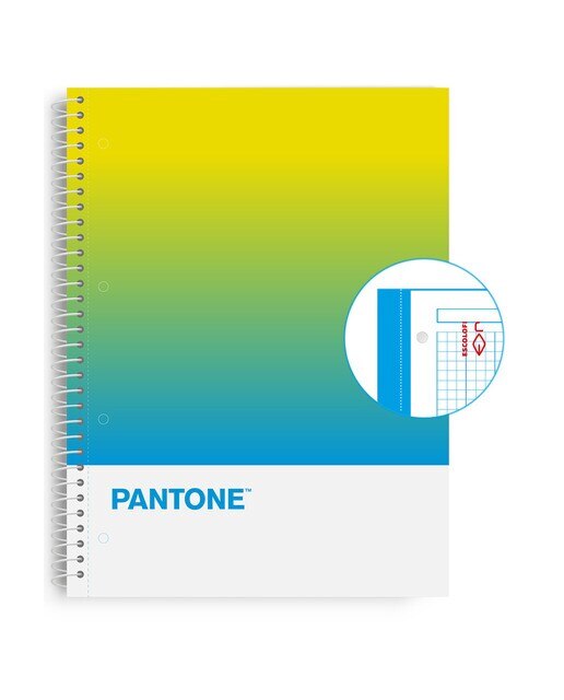 Caderno A4 80/90 Microperfurado Pantone Life - Amarelo/Azul Amarelo / Azul-1