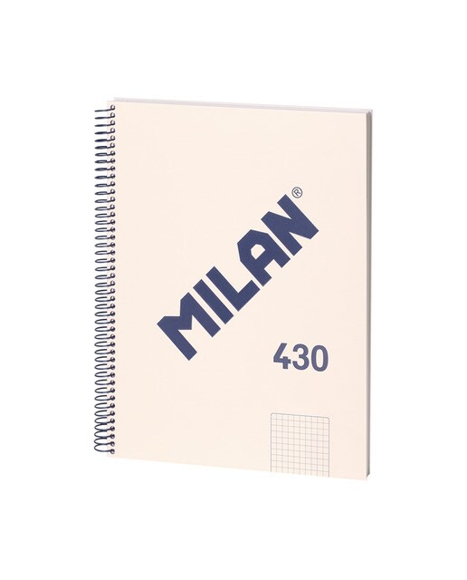 Libreta con espiral, papel cuadriculado, 80 hojas A4, serie 1918, MILAN, beige Beige-1