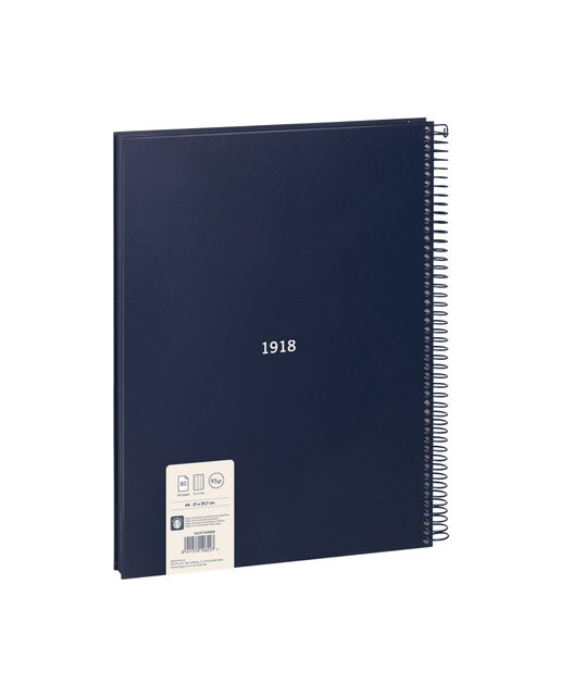Caderno com espiral, papel milimétrico, 80 folhas A4, série 1918, MILAN, azul Azul-4