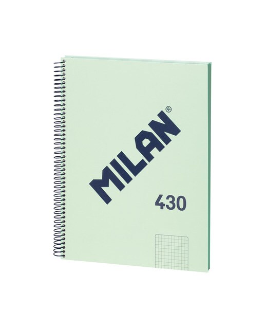 Libreta con espiral, papel cuadriculado, 80 hojas A4, serie 1918, MILAN, verde Verde-1