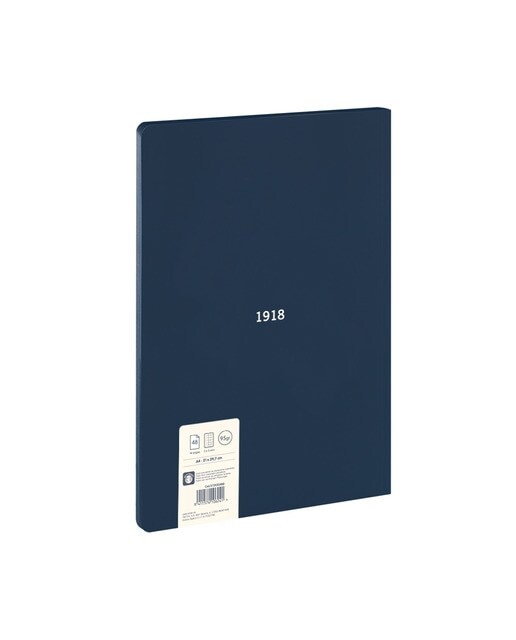 Libreta encolada, papel cuadriculado, 48 hojas A4, serie 1918, MILAN, azul Azul-3