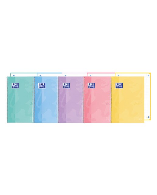 Imagem 0 de Europeanbook 1 formato A4+ com 80 folhas de 5x5 pontos e capas extrudidas Touch Oxford em cores pastel variadas